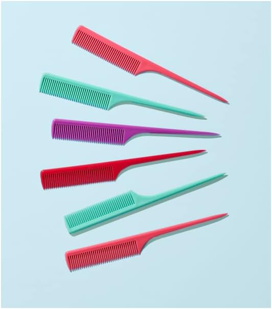 Diane Rat Tail Comb Assorted, 9", 12 Count