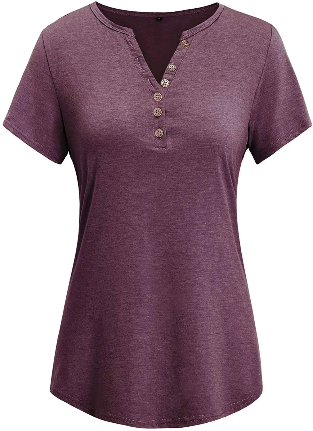 Short V-Neck Shirt Button Blouses MK Smith's Shop