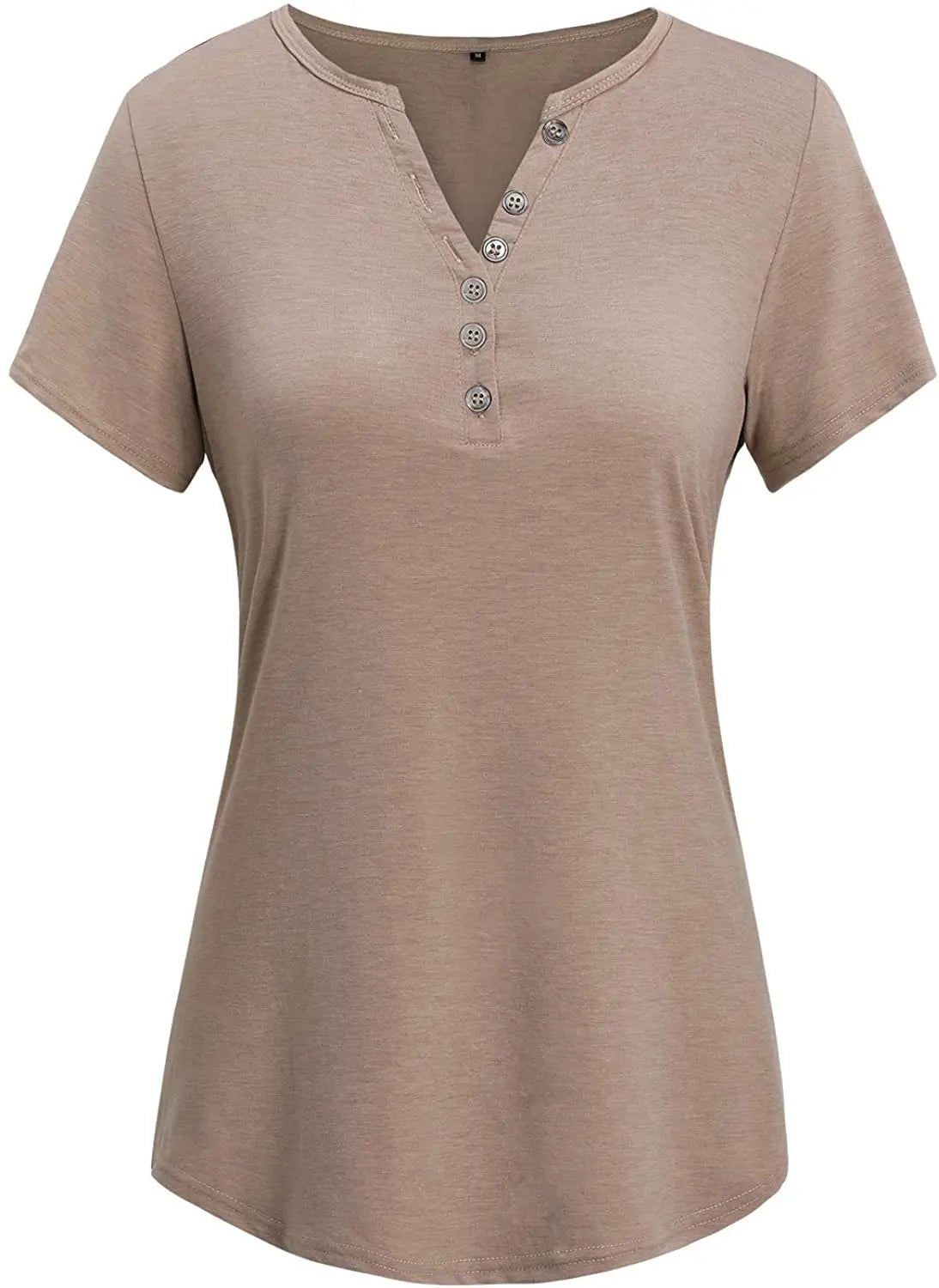 Short V-Neck Shirt Button Blouses MK Smith's Shop