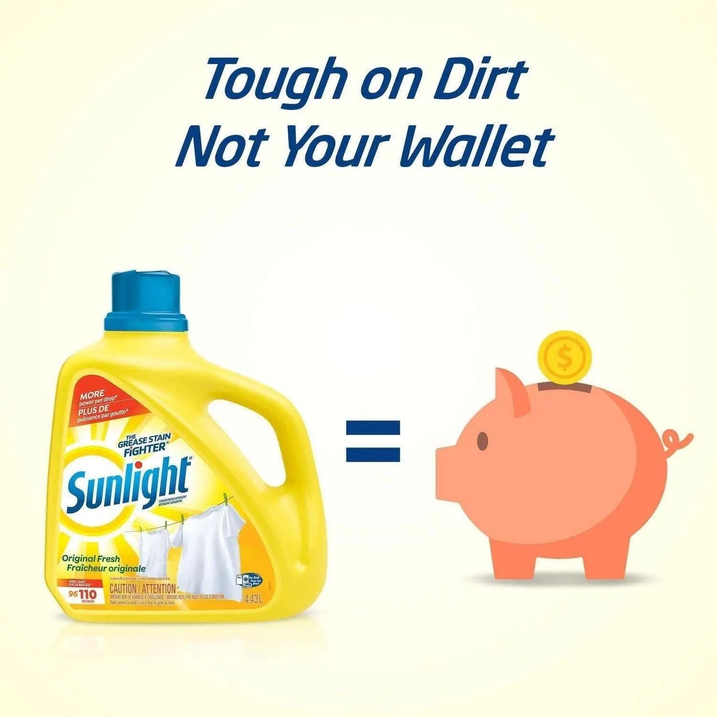 Sunlight Liquid Laundry Detergent Morning Fresh Scent, 4.43L MK Smith's Shop