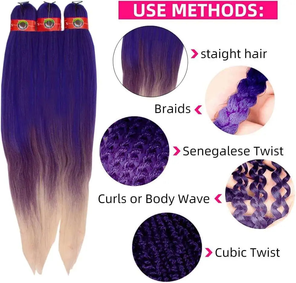 X-Pression Collection 3X Pre-Stretch Braiding Hair, Braided Hair Crochet 50