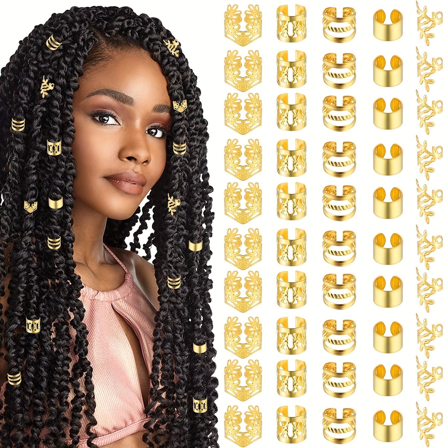 Hair Charms Variety Pack (Golden & Silver)