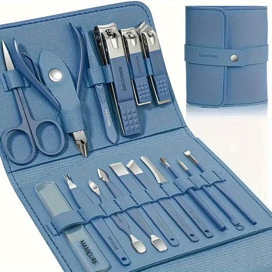 16-Piece Premium Stainless Steel Manicure & Pedicure Kit