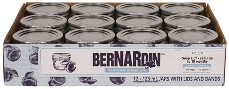 Bernardin Decorative Mason Jar w/ Standard Lids 125 ML Bernardin