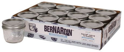 Bernardin Decorative Mason Jar w/ Standard Lids 125 ML Bernardin