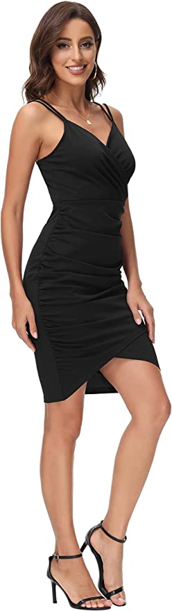 Spaghetti Straps Wrap V-Neck Dress Grace Karin