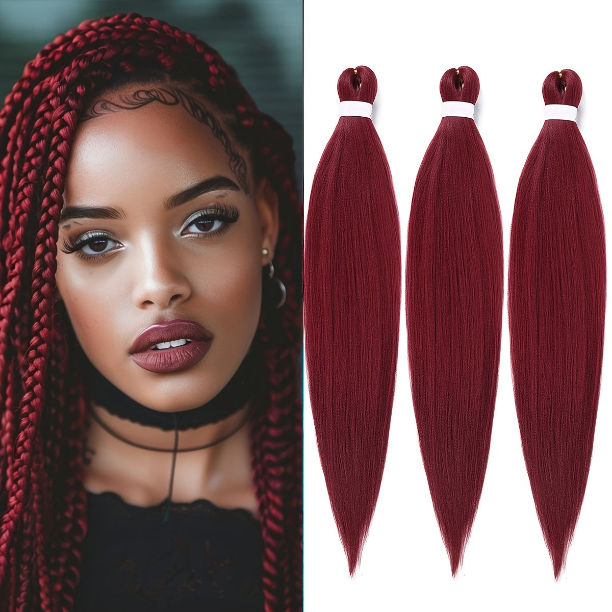3 Bundles Pre Stretched 24" EZ Braiding Hair