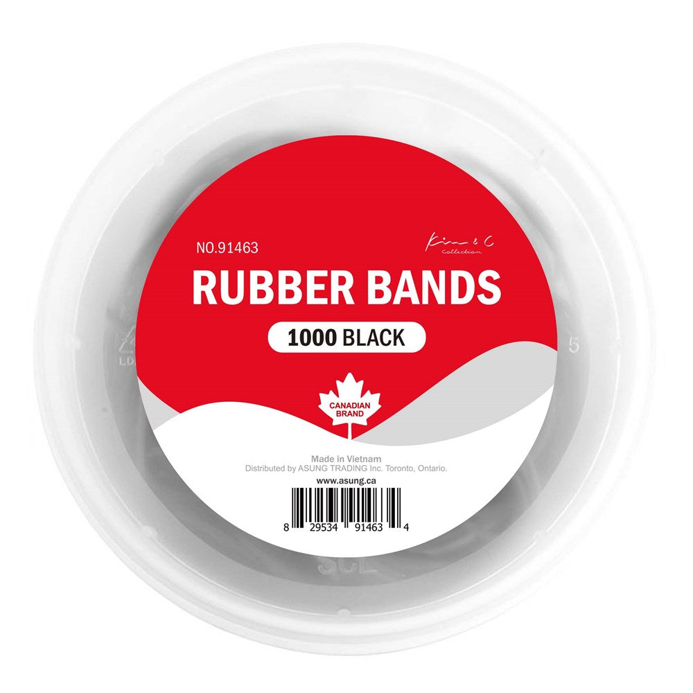 KIM & C 1000pcs Rubber Bands  (Assorted & Black) Kim & C