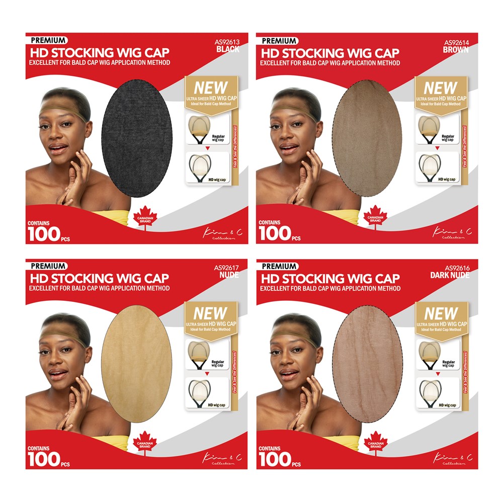 KIM & C Premium HD Stocking Wig Cap Bulk Pack (100pcs) Kim & C