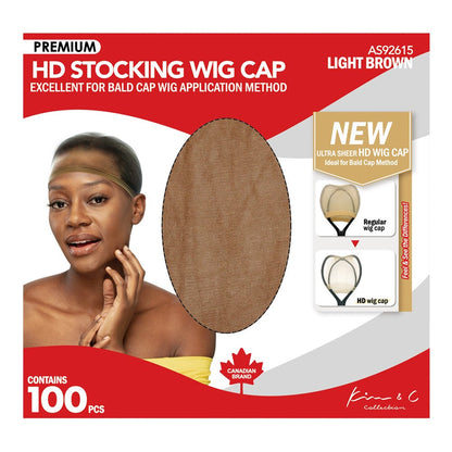 KIM & C Premium HD Stocking Wig Cap Bulk Pack (100pcs) Kim & C