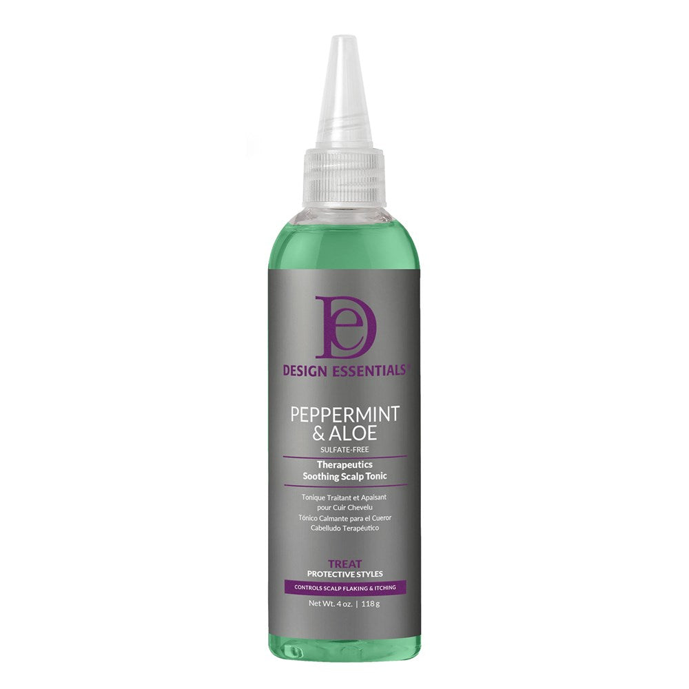 DESIGN ESSENTIALS Lotion tonique apaisante pour le cuir chevelu à la menthe poivrée et à l'aloès (4 oz)