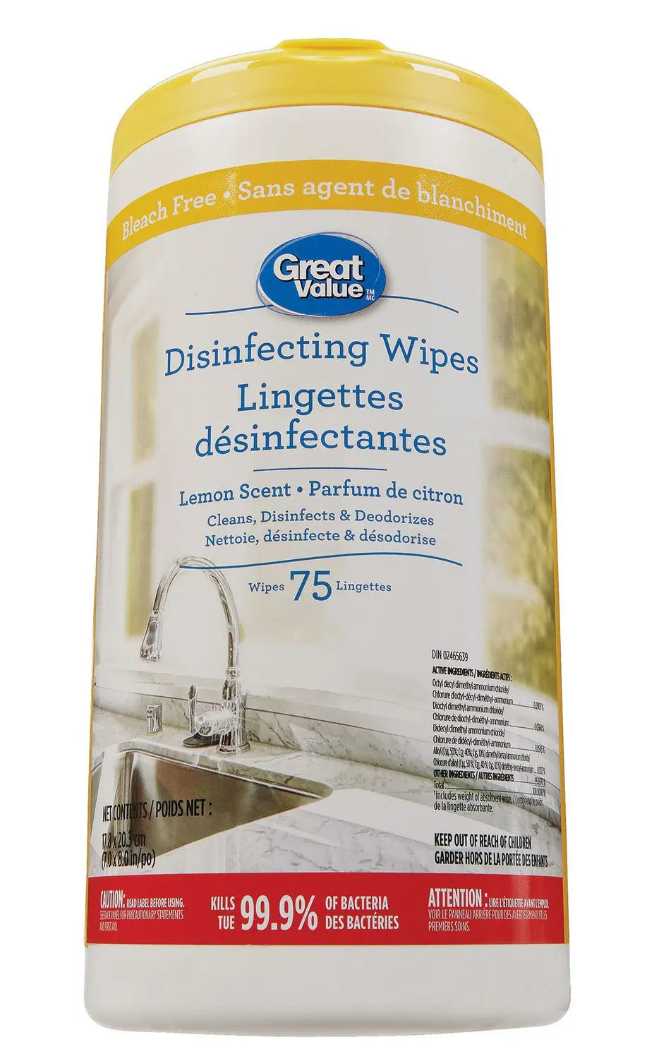 Great Value Disinfecting Wipes Lemon Scent (75 Count) MK Smith's Shop