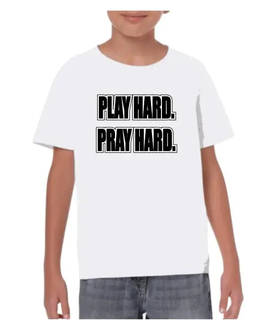Play Hard, Pray Hard (Kids) Shirt MK Smith's Shop