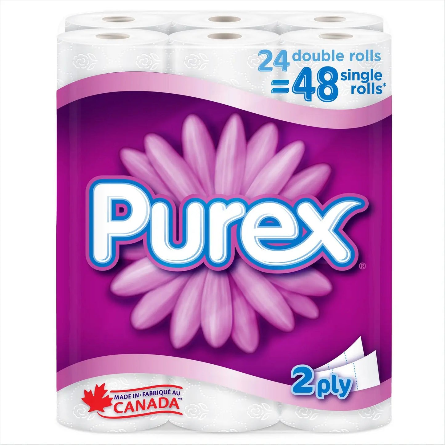 Purex Soft & Thick Toilet Paper, Hypoallergenic and Septic Safe, 24 Double Rolls = 48 Single Rolls Purex