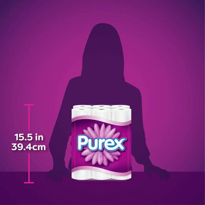 Purex Soft & Thick Toilet Paper, Hypoallergenic and Septic Safe, 24 Double Rolls = 48 Single Rolls Purex