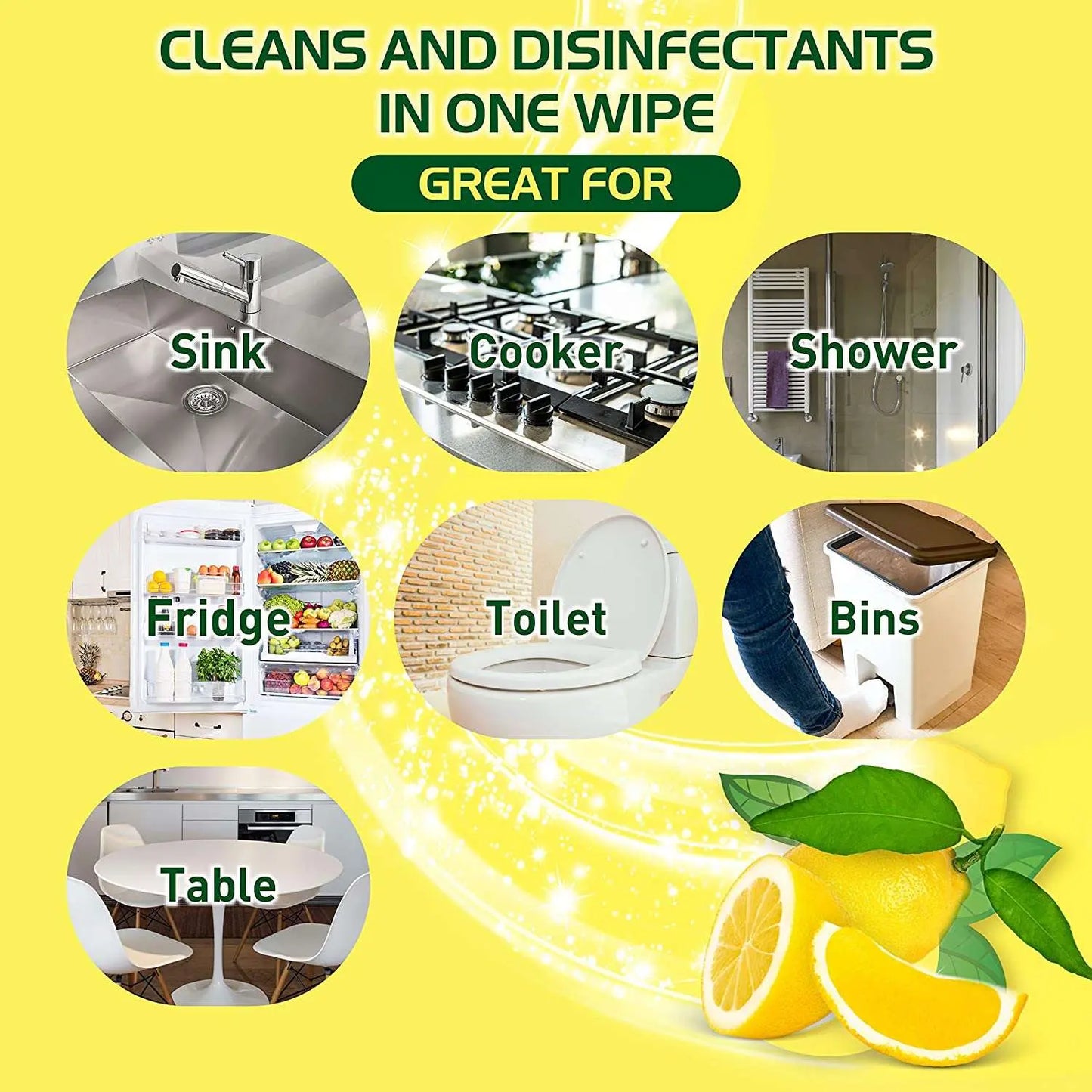 Vim Multi-Purpose Disinfectant-Sanitizer Wipes - 99.99% Virus and Bacteria Elimination - Fresh Citrus Scent - 75 Count - Cleans and Disinfects In One Wipes MK Smith's Shop