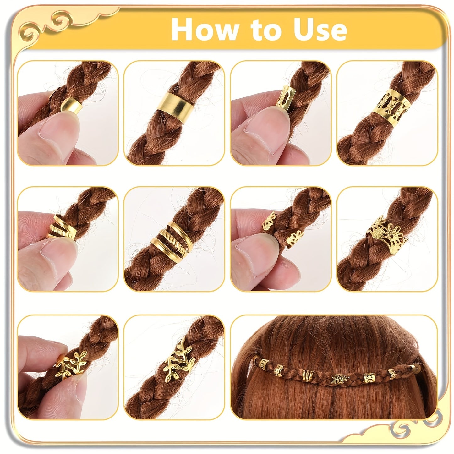 Hair Charms Variety Pack (Golden & Silver)