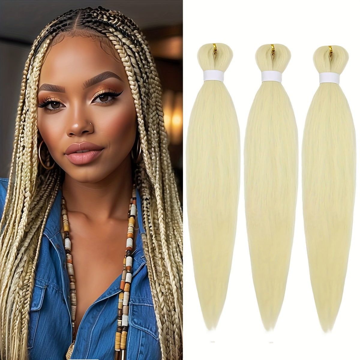 3 Bundles Pre Stretched 24" EZ Braiding Hair