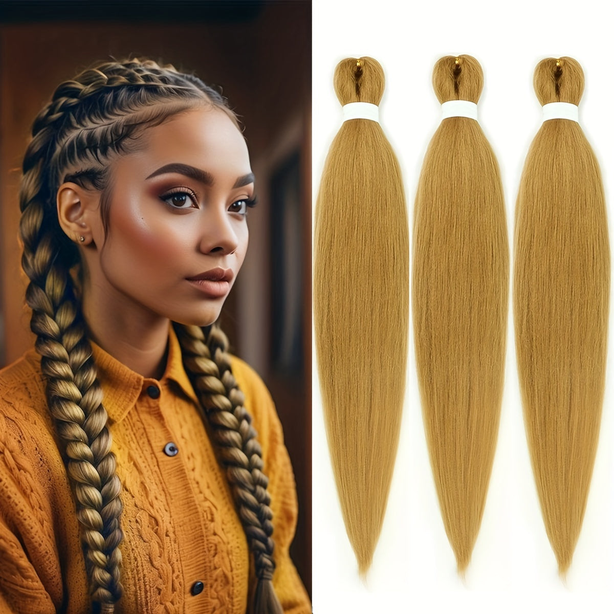 3 Bundles Pre Stretched 24" EZ Braiding Hair